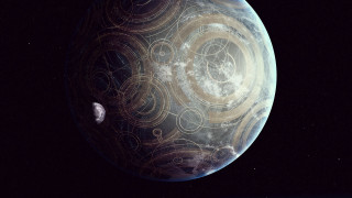 Large planet swirl moon space - the dark sky free wallpaper