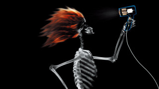 Skeleton camera head dark flashlight - selfie free wallpaper