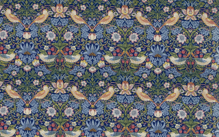 Blue green floral pattern birds 2 - floral pattern free wallpaper