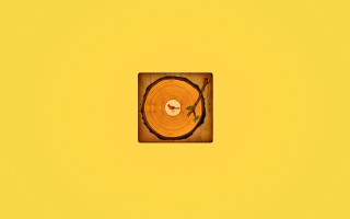 Record player yellow sunflower girls - a record player free wallpaper