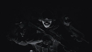 Man in black uniform gun - cinematic 4k wallpaper free wallpaper