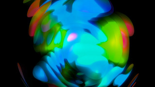 Colorful abstract face hands raytraced - free abstract wallpaper for desktop