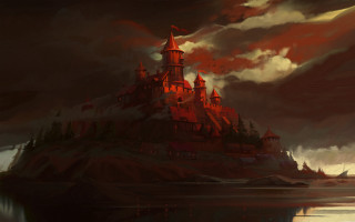 Castle hill lake sunset mountain - andreas rocha free wallpaper