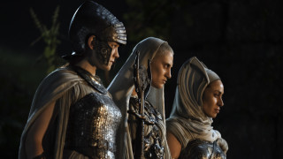 Three costumed people dark room - three person free wallpaper