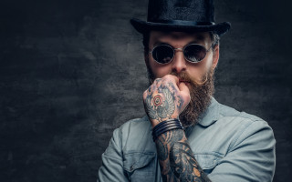 Bearded man glasses tattoos maximalism - a beard and glasses free wallpaper