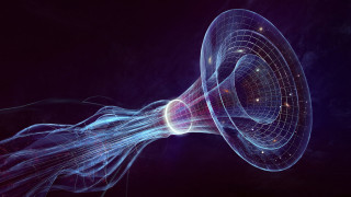 Blue purple abstract speaker soundwaves - the center of the image free wallpaper