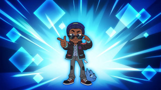 Cartoon character blue background light - crystal cubism free wallpaper