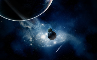 Space planets stars distant star - a distant star in the foreground free wallpaper