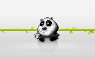 Panda green plant white floor 2 - a white floor next free wallpaper