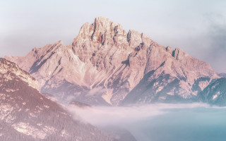 Mountain range foggy sky lake - foggy free wallpaper for desktop