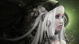 White hair clock face woman - a clock face free wallpaper