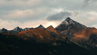 Mountain range clouds trees evening - ada hill walker free wallpaper