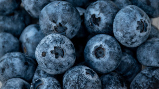 Blueberries smiley face macro photorealism - a smiley face free wallpaper for desktop