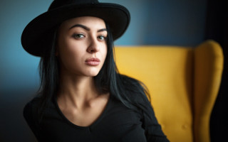 Black haired woman black hat - black hat free wallpaper