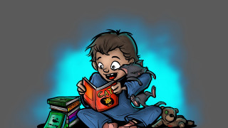 Cartoon boy sitting book mouse - diego gisbert llorens free wallpaper