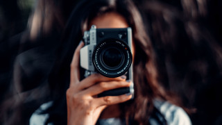 Woman camera blowing hair art - a long hair free wallpaper