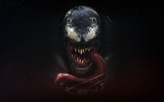 Creepy alien sharp teeth red - sharp tooth free wallpaper