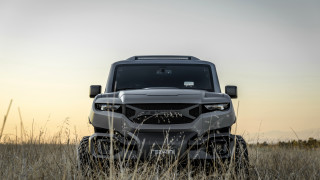 Grey truck field tallgrass sunset - mecha free wallpaper for desktop