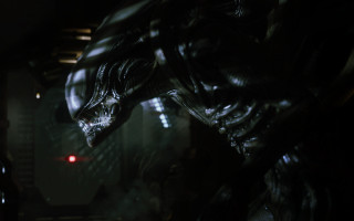 Alien red light black forest - unreal engine 4k free wallpaper