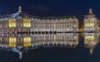 Night cityscape clocktower reflection architecture - surrounding free wallpaper