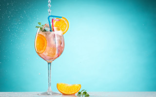 Orange juice splash straw moon - orange juice free wallpaper