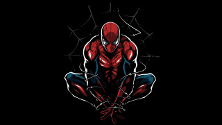 Spiderman sitting crossed legs web - a spider web free wallpaper for desktop
