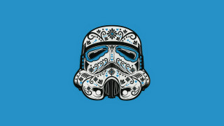 Star wars trooper helmet blue - tristan eaton free wallpaper