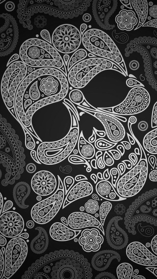 Skull floral pattern face eyes - face free wallpaper for mobile