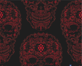 Black red skull cross design - alexander mcqueen free wallpaper