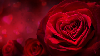 Red rose heart dark background - center free wallpaper for desktop