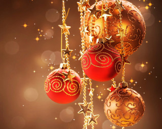 Christmas ornaments string brown background - a string free wallpaper for desktop