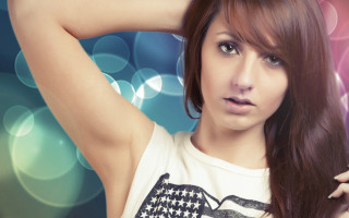 Woman long hair colorful background - a colorful background behind her free wallpaper