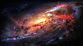 Spiral galaxy brightlight astronaut cityscape - object in the sky free wallpaper