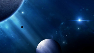 Space aurora astronaut moonlight galaxy - a distant object in the background free wallpaper for desktop