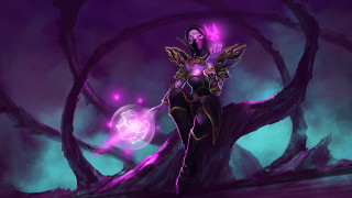 Woman purple forest arcane energy - a purple light free wallpaper