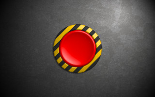 Red button black yellow stripe - a gray surface free wallpaper