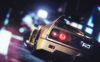 Blurry car red headlight bokeh - a blurry photo free wallpaper