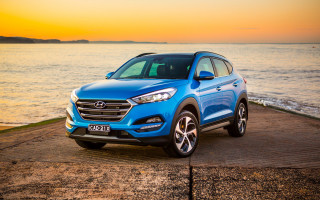 Blue suv ocean sunset dawn - anson maddock free wallpaper