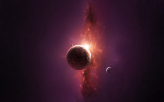 Space star planets bright light - a space scene free wallpaper for desktop