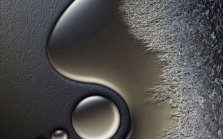 Yin yang silver black background - abstract illusionism free wallpaper