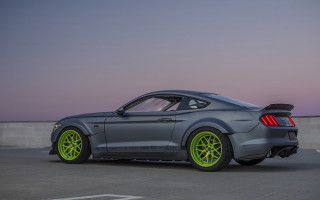 Gray mustang neon green wheels - dusk free wallpaper