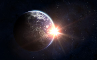 Earth space stars sun clouds - a view of the earth free wallpaper