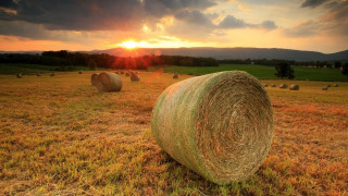 Hay bales sunset clouds field 3 - david ramsay hay free wallpaper