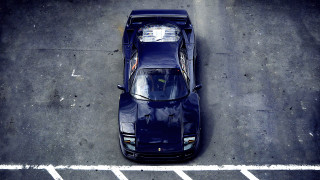 Blue car parking lot microscopic - roof free wallpaper
