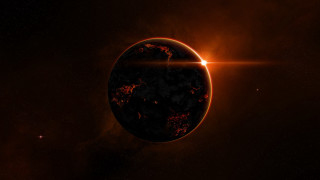 Solar eclipse star aurora space - a red glow free wallpaper