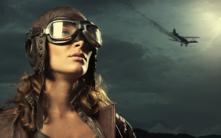 Pilot goggles plane sky military - a plane in the sky free wallpaper