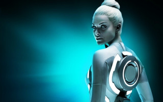 Woman futuristic suit helmet body - cybernetic free wallpaper