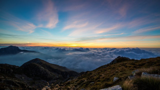 Mountain sunset clouds lake city - a few mountain free wallpaper
