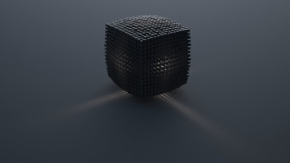 Black cube light spotlight space - octane renderer free wallpaper