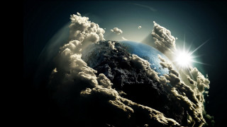 Earth sky sunlight ocean clouds - a picture of a planet free wallpaper